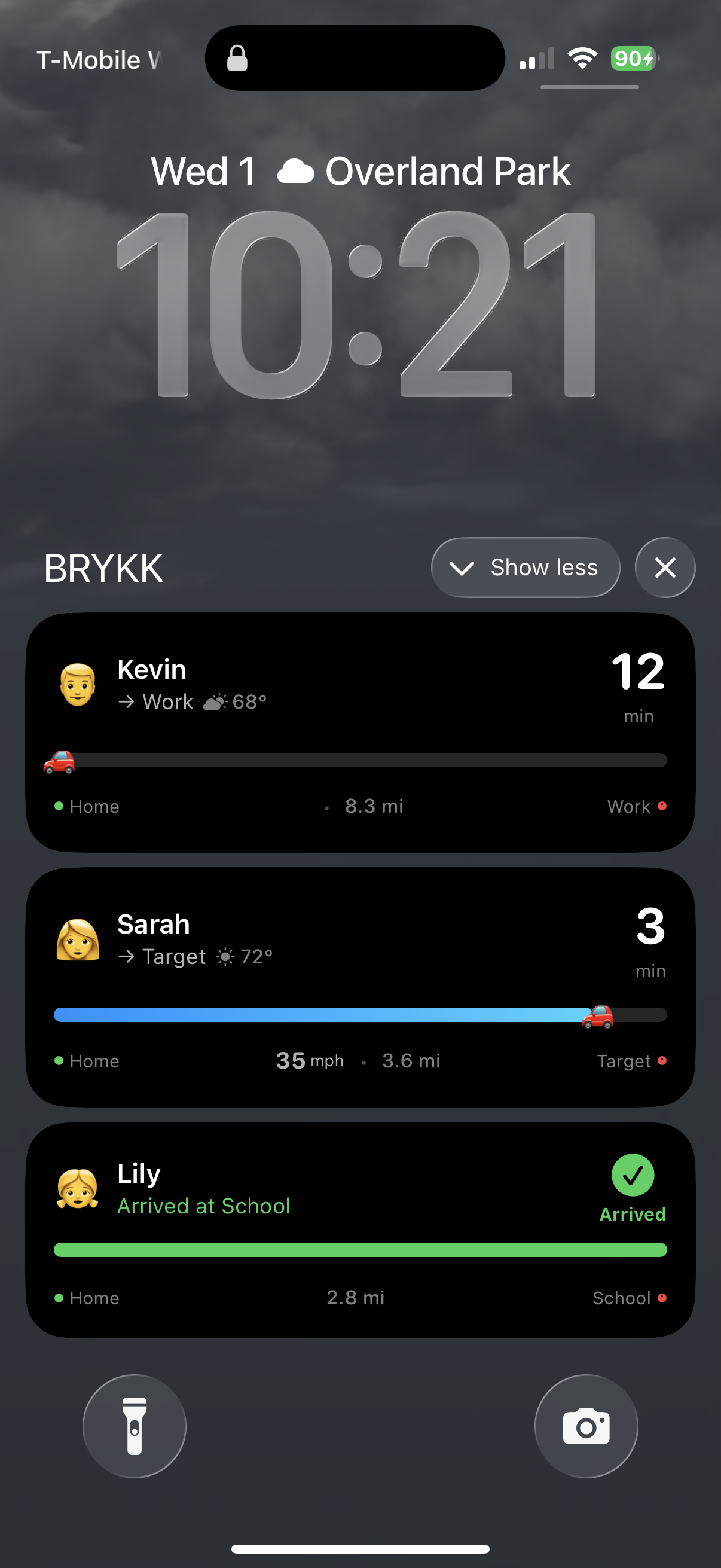 BRYKK Live Activities on lock screen