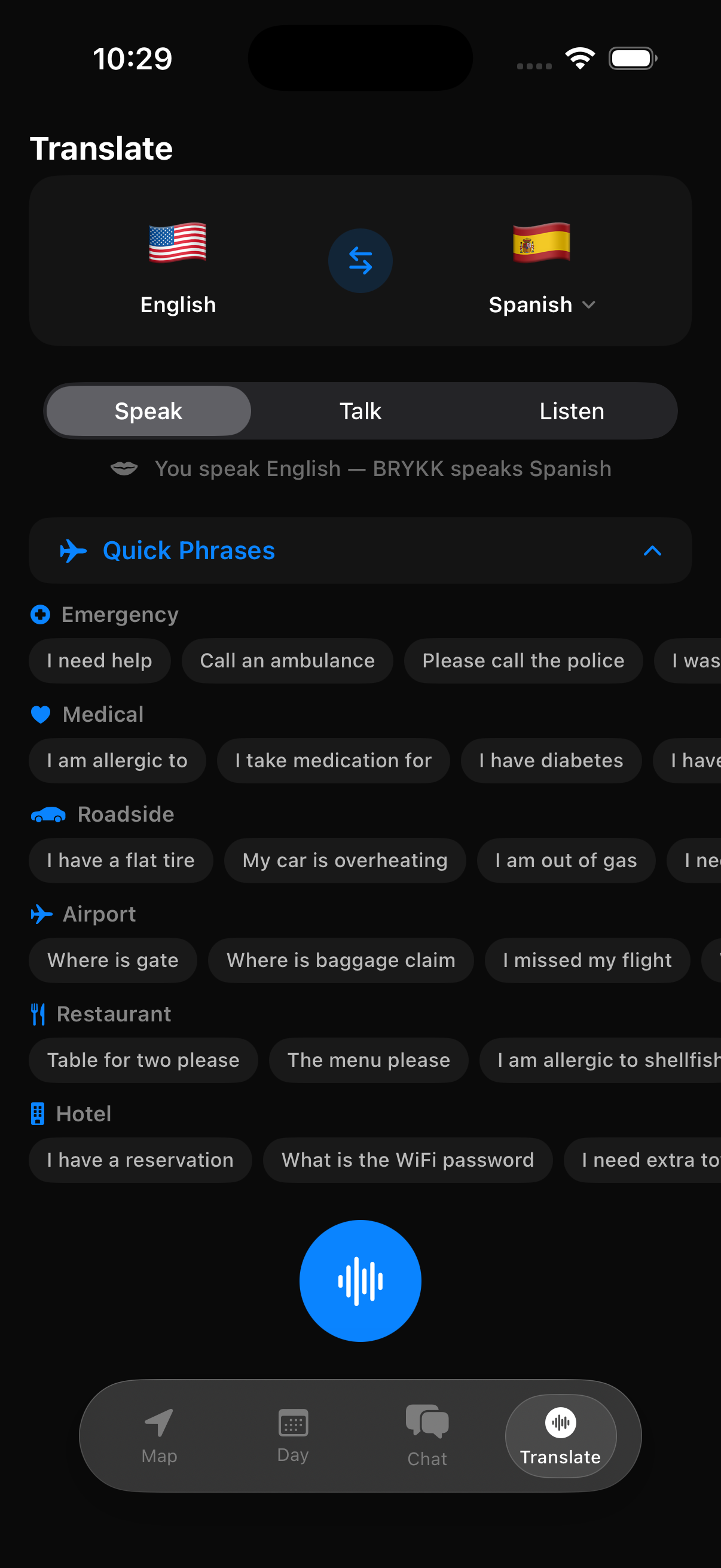 BRYKK real-time translation