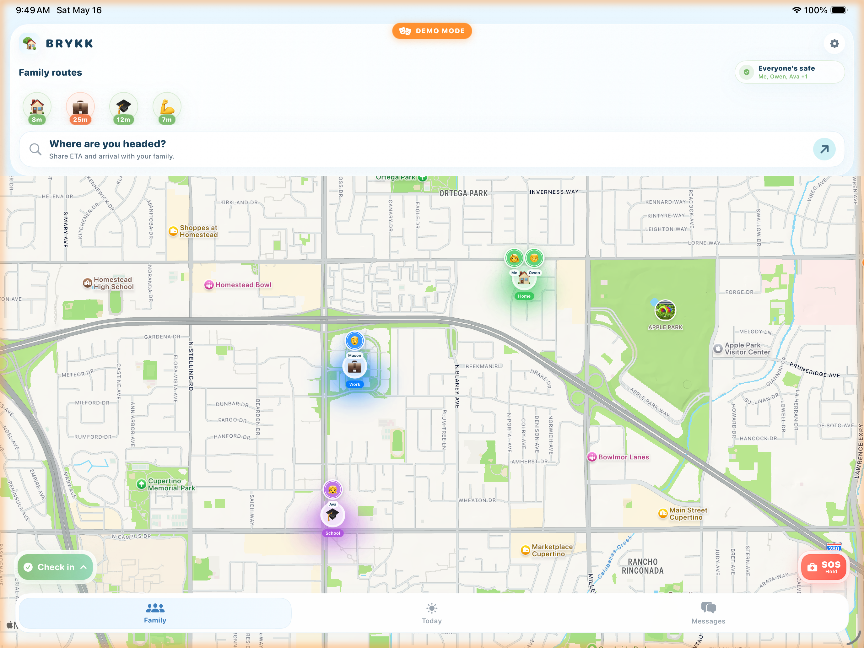 Family map on iPad on iPad