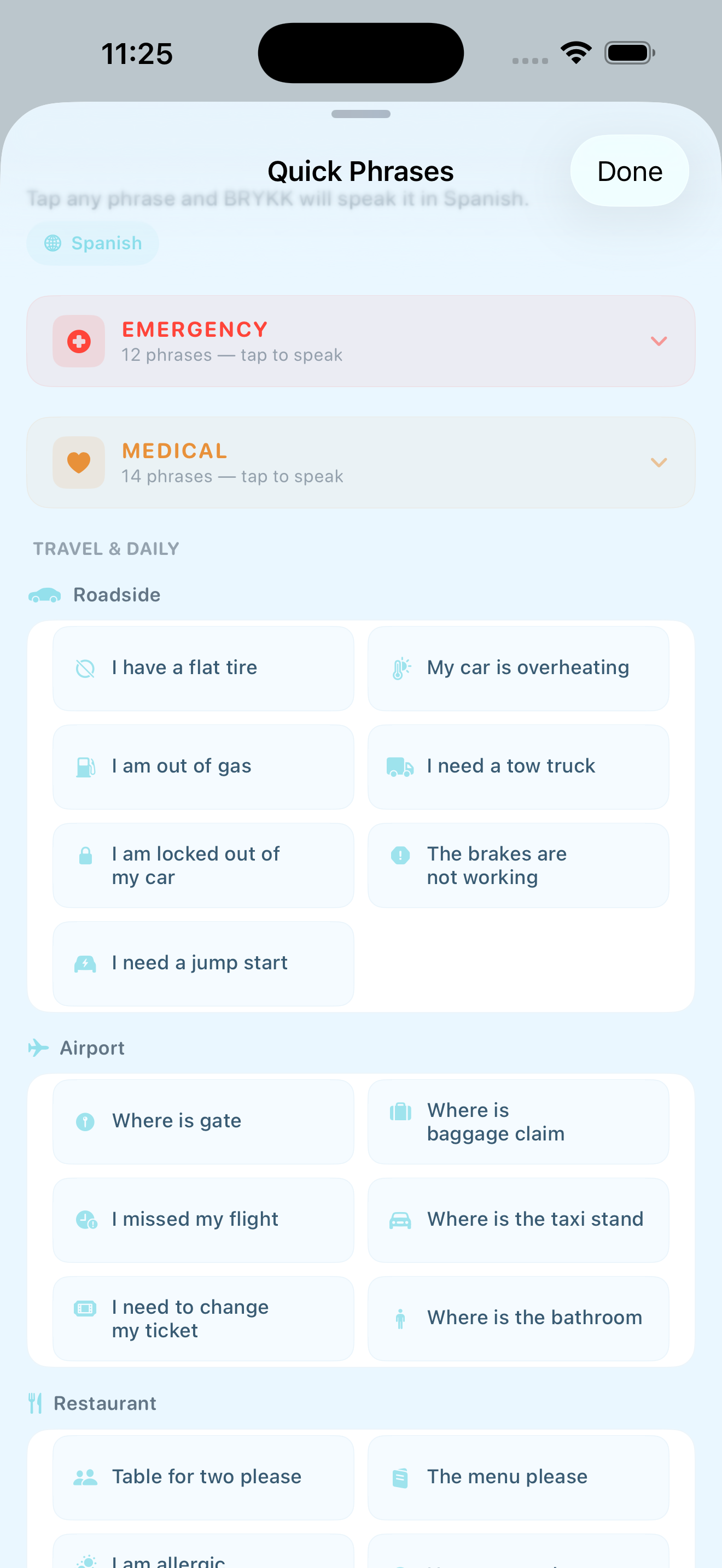 Quick phrases BRYKK screenshot